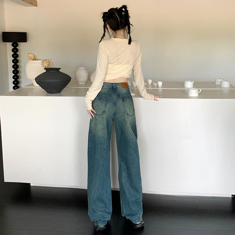Whiskers Straight Leg Jeans-INNBLAC Fashion Apparel