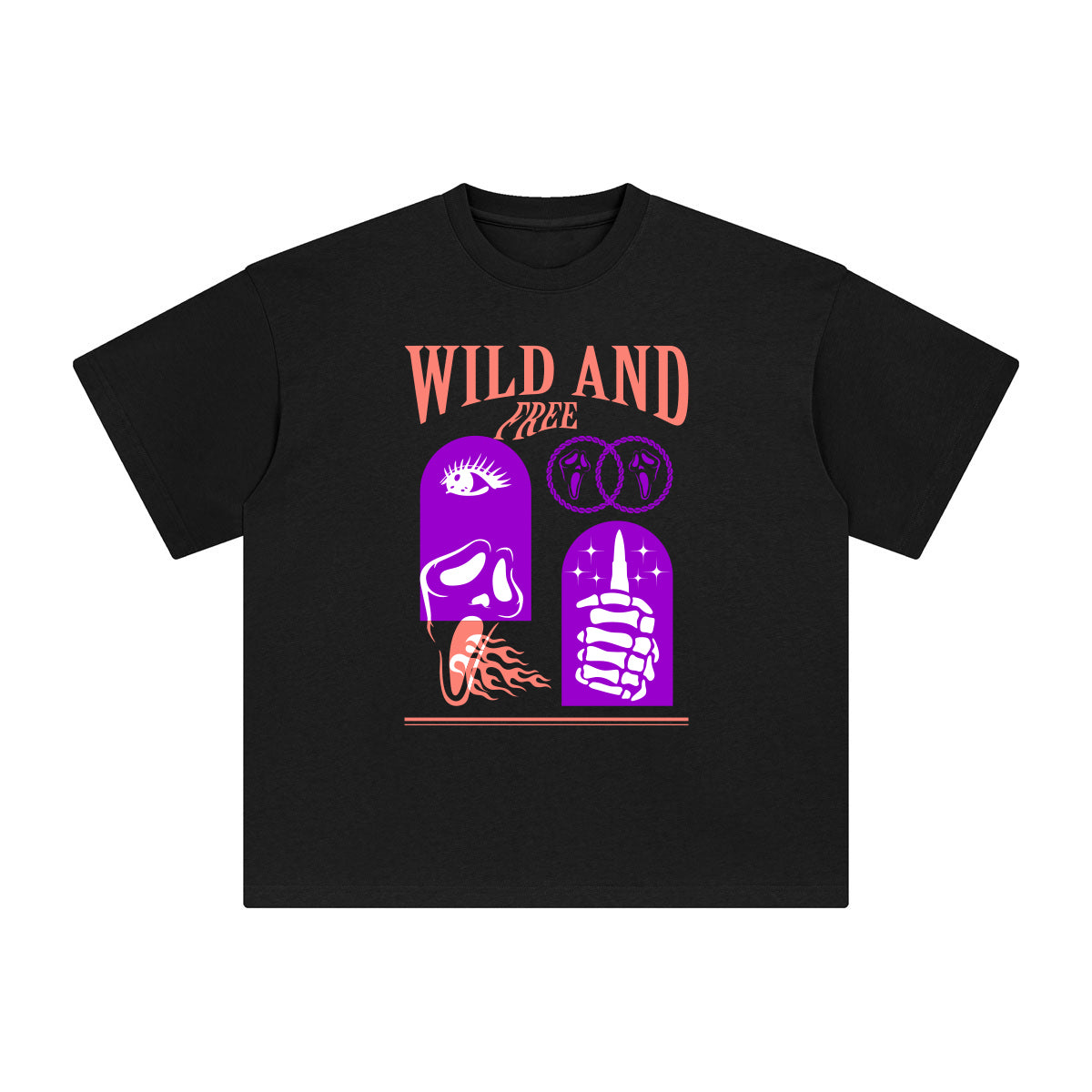 Wild and Free Abstract Graphic Tee-INNBLAC Fashion Apparel