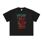 Witcher Cartoon Japanese Kanji Graphic Tee-INNBLAC Fashion Apparel