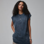 Women's Acid Wash Sleeveless T Shirt 7.5oz-INNBLAC Fashion Apparel