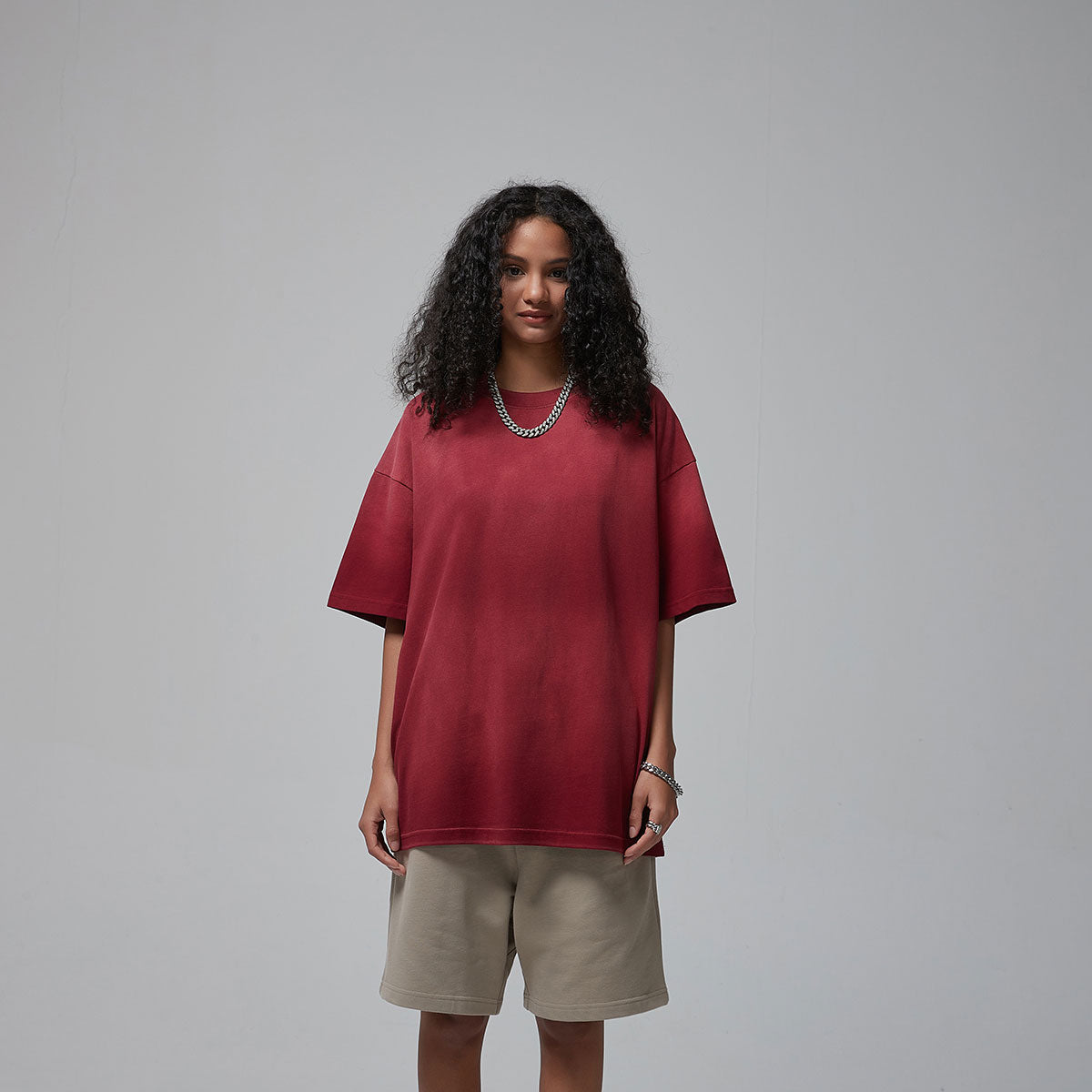 Stone Wash Women's Faded T Shirt 7.5oz-INNBLAC Fashion Apparel