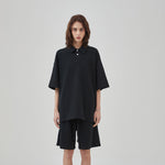 Women's Heavyweight Waffle-knit Polo Shirt 9.7oz-INNBLAC Fashion Apparel