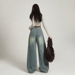 Women's Mid Rise Baggy Jeans-INNBLAC Fashion Apparel