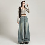 Women's Mid Rise Baggy Jeans-INNBLAC Fashion Apparel
