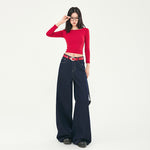 Women's Wid Leg Mopping Jeans-INNBLAC Fashion Apparel