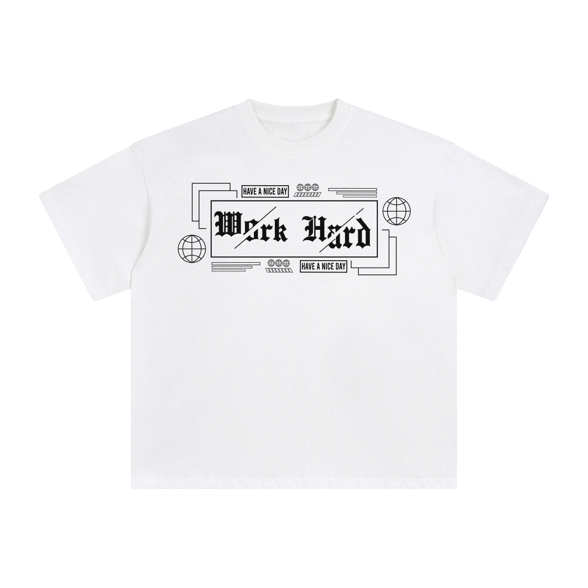 Work Hard Abstract Graphic Tee-INNBLAC Fashion Apparel