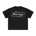 Work Hard Abstract Graphic Tee-INNBLAC Fashion Apparel