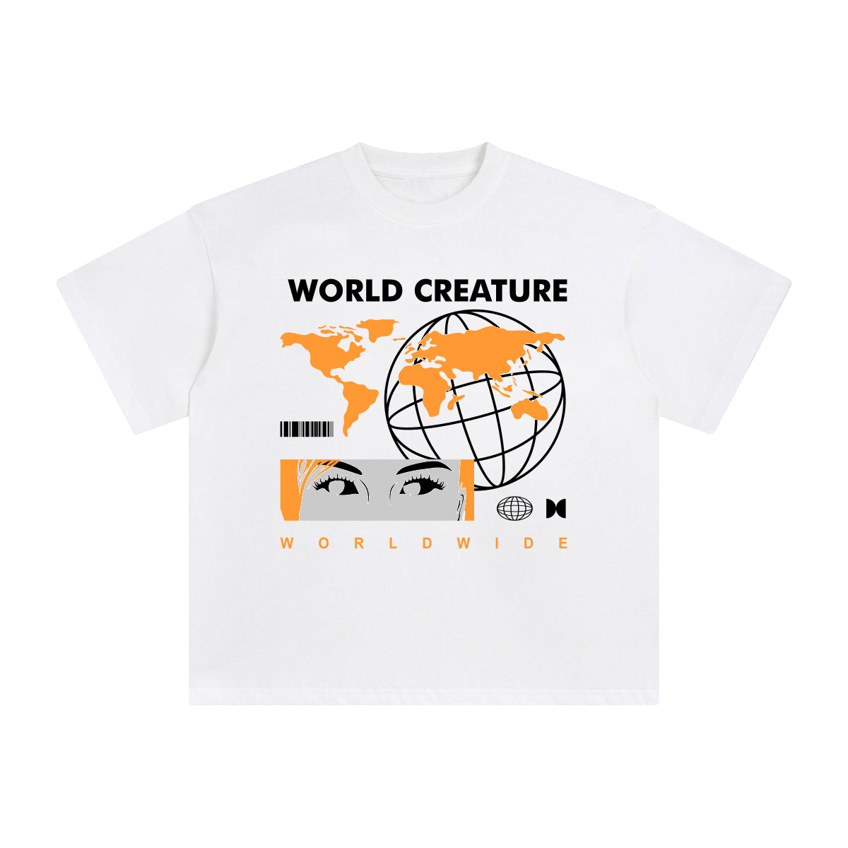 World Creature Abstract Graphic Tee-INNBLAC Fashion Apparel
