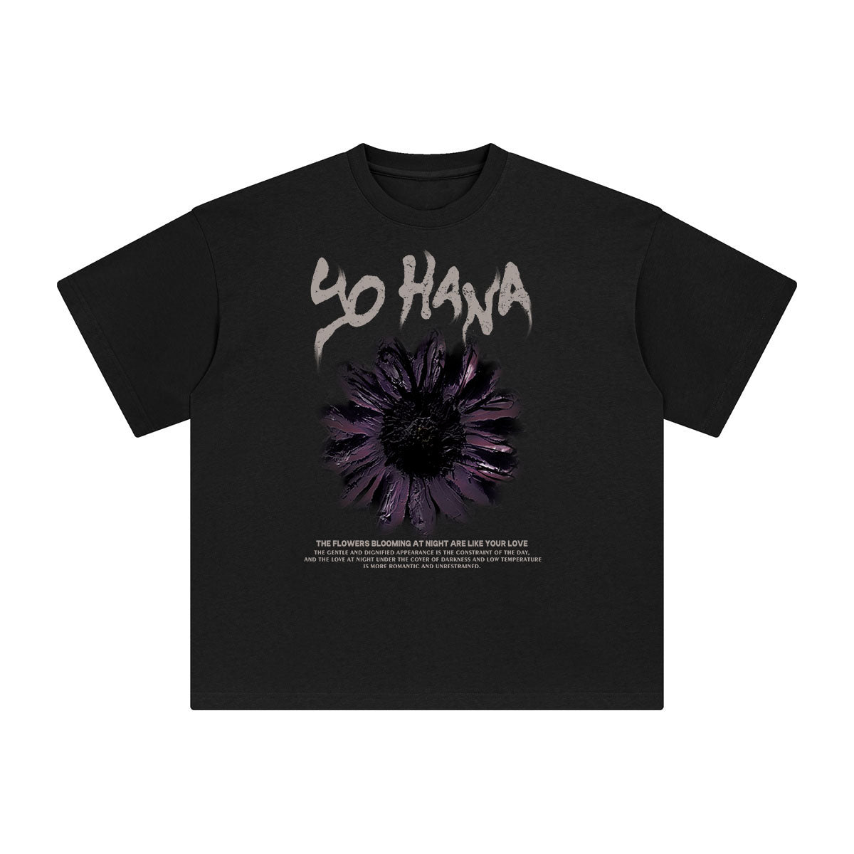 YOHANA Flower & Slogan Graphic Tee-INNBLAC Fashion Apparel