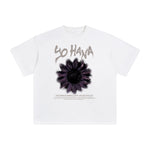 YOHANA Flower & Slogan Graphic Tee-INNBLAC Fashion Apparel