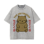 You Are Enough Graphic Washed Tee-INNBLAC Fashion Apparel