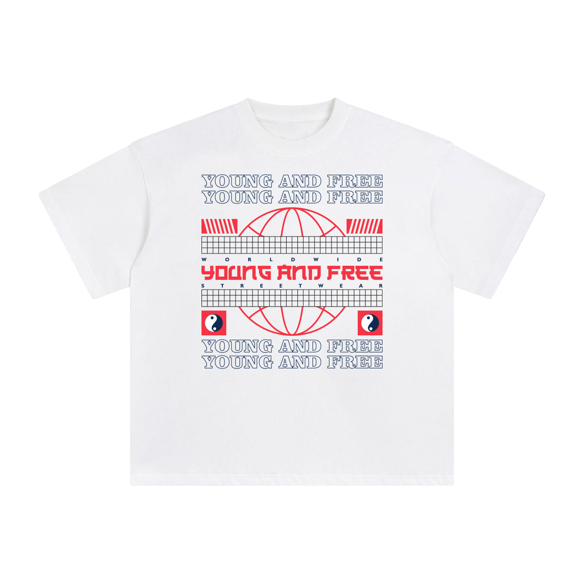 Young and Free Abstract Graphic Tee-INNBLAC Fashion Apparel