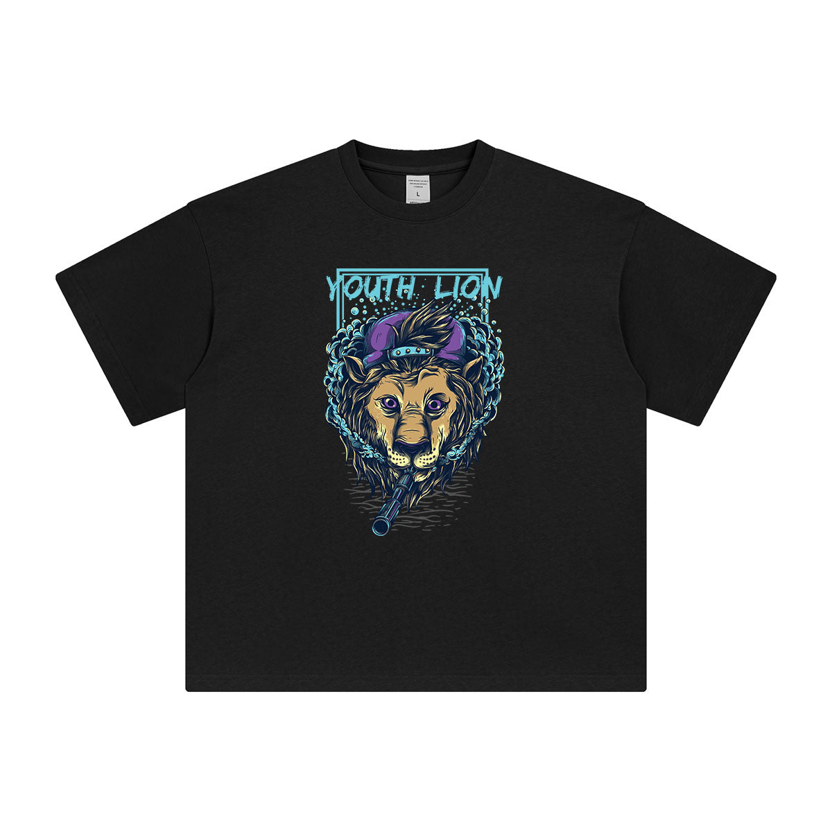 Youth Lion Pop Style Graphic Tee-INNBLAC Fashion Apparel