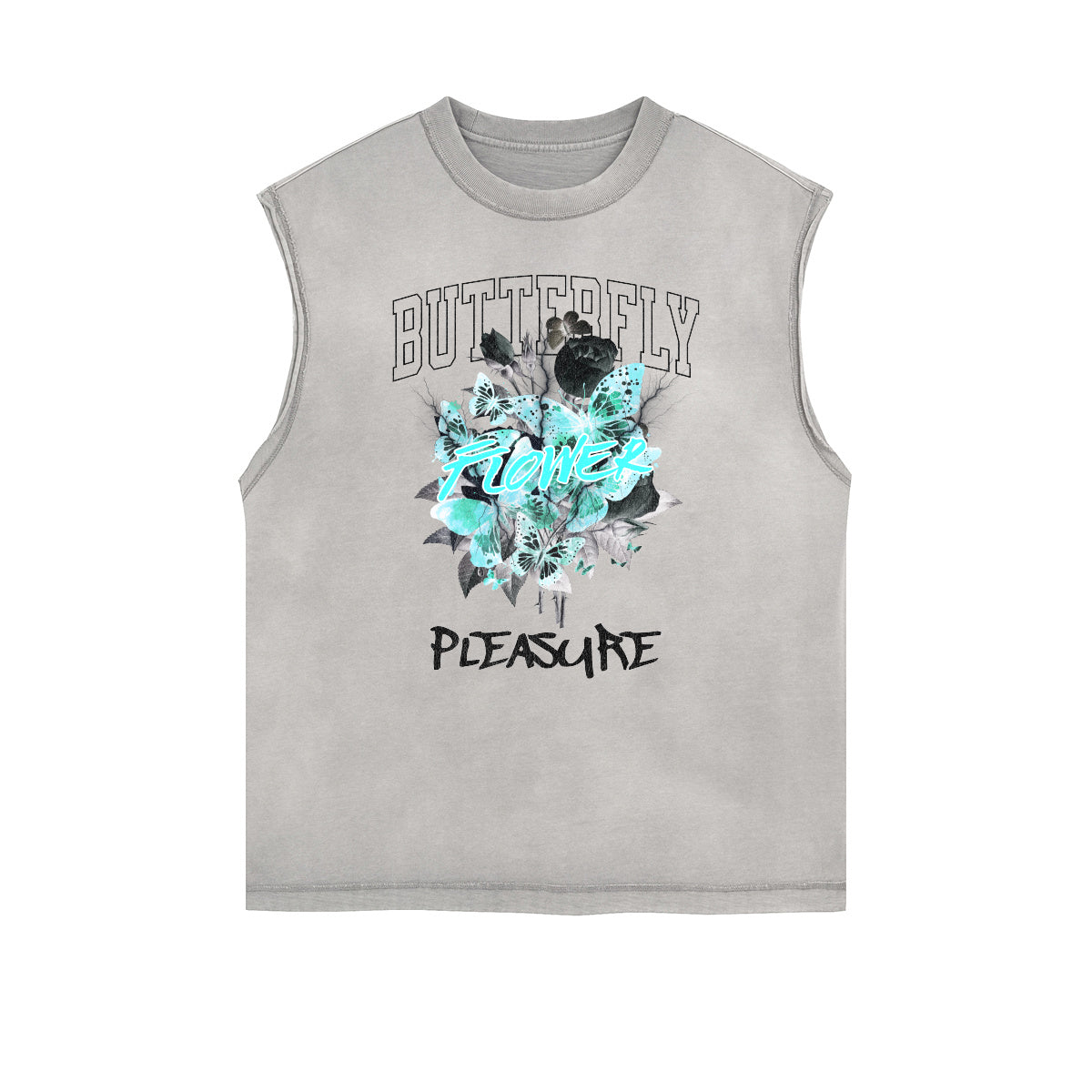 Camiseta sin mangas con estampado desgastado de vacaciones de verano