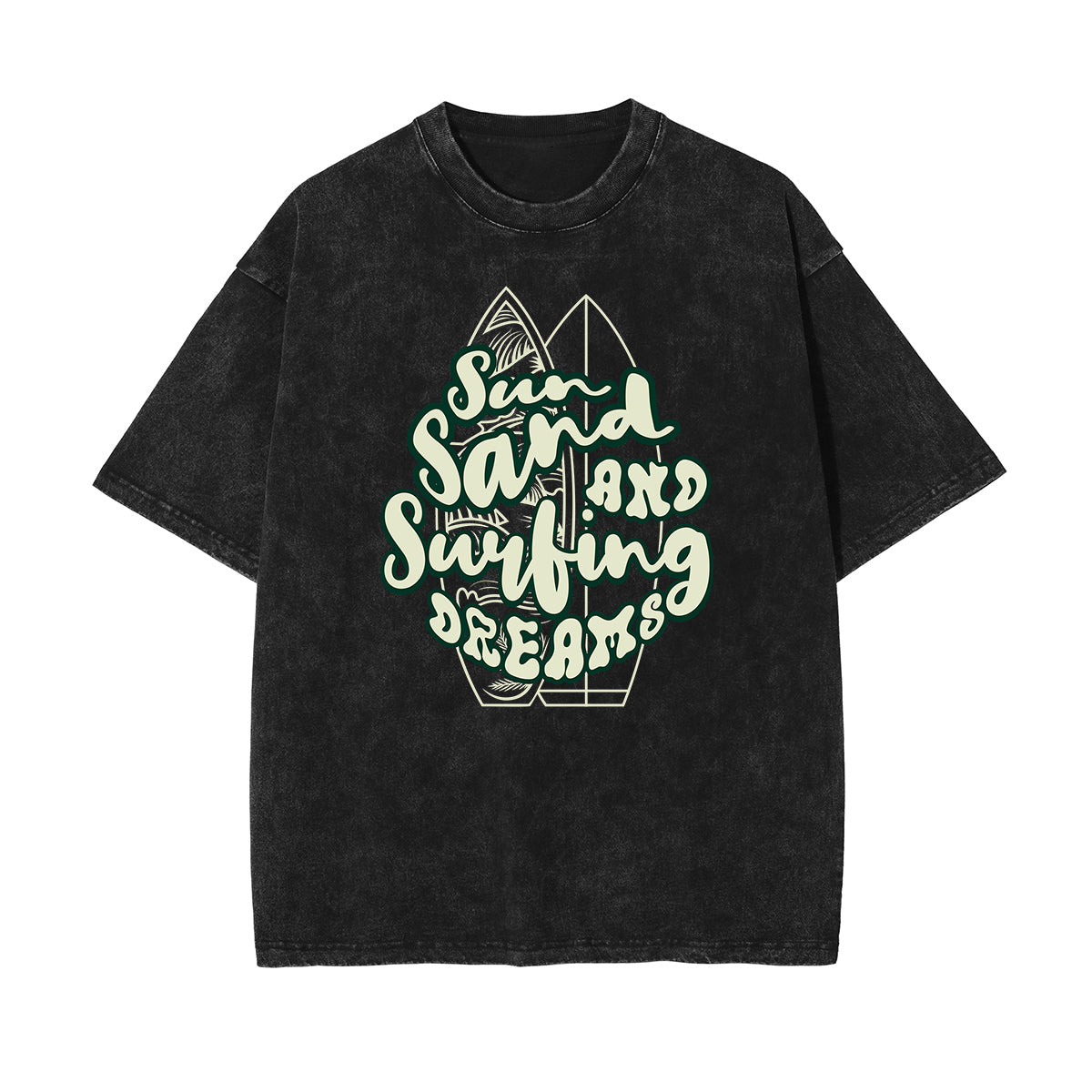 Stone Wash Summer Vacation Pattern Tee