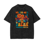 Stone Wash Summer Vacation Pattern Tee