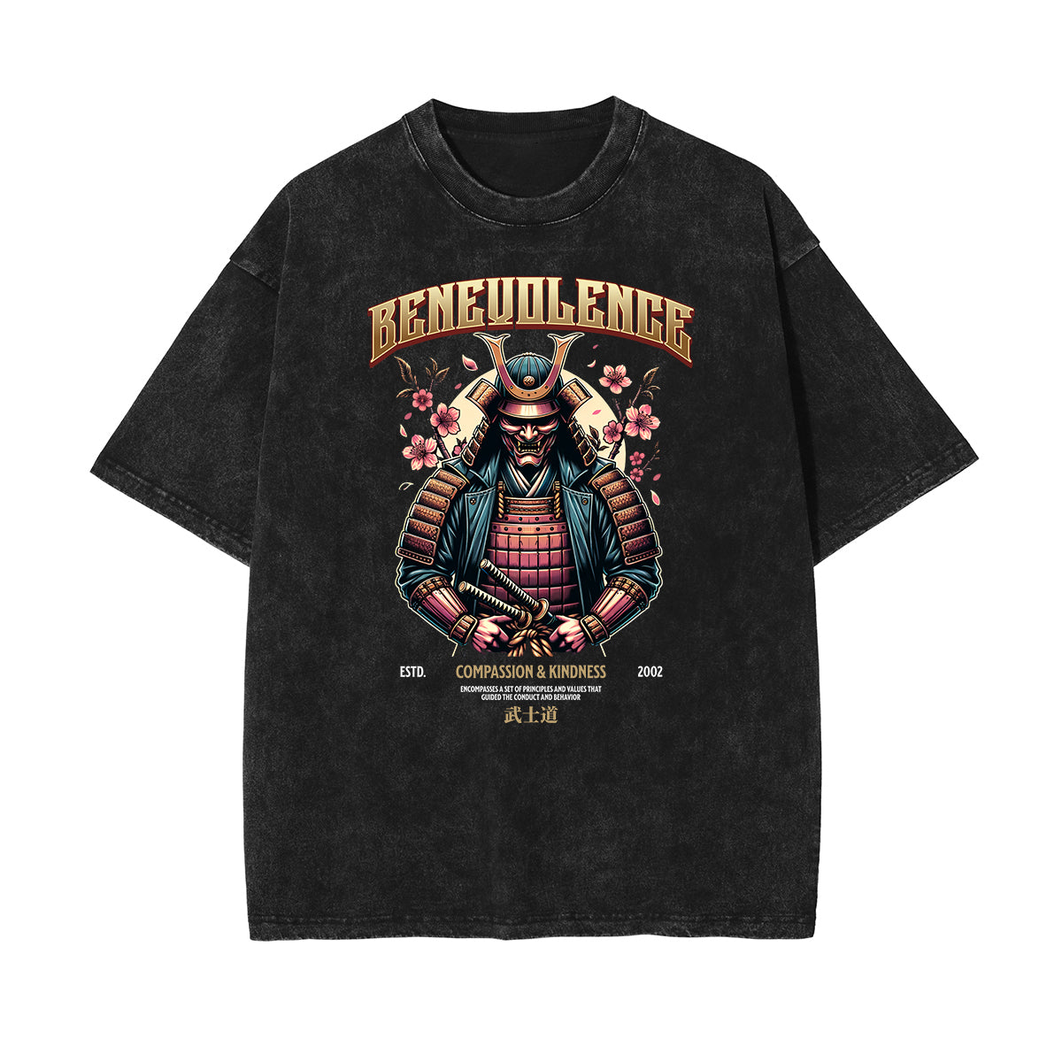 Washed Faded Blossom Pattern Tee