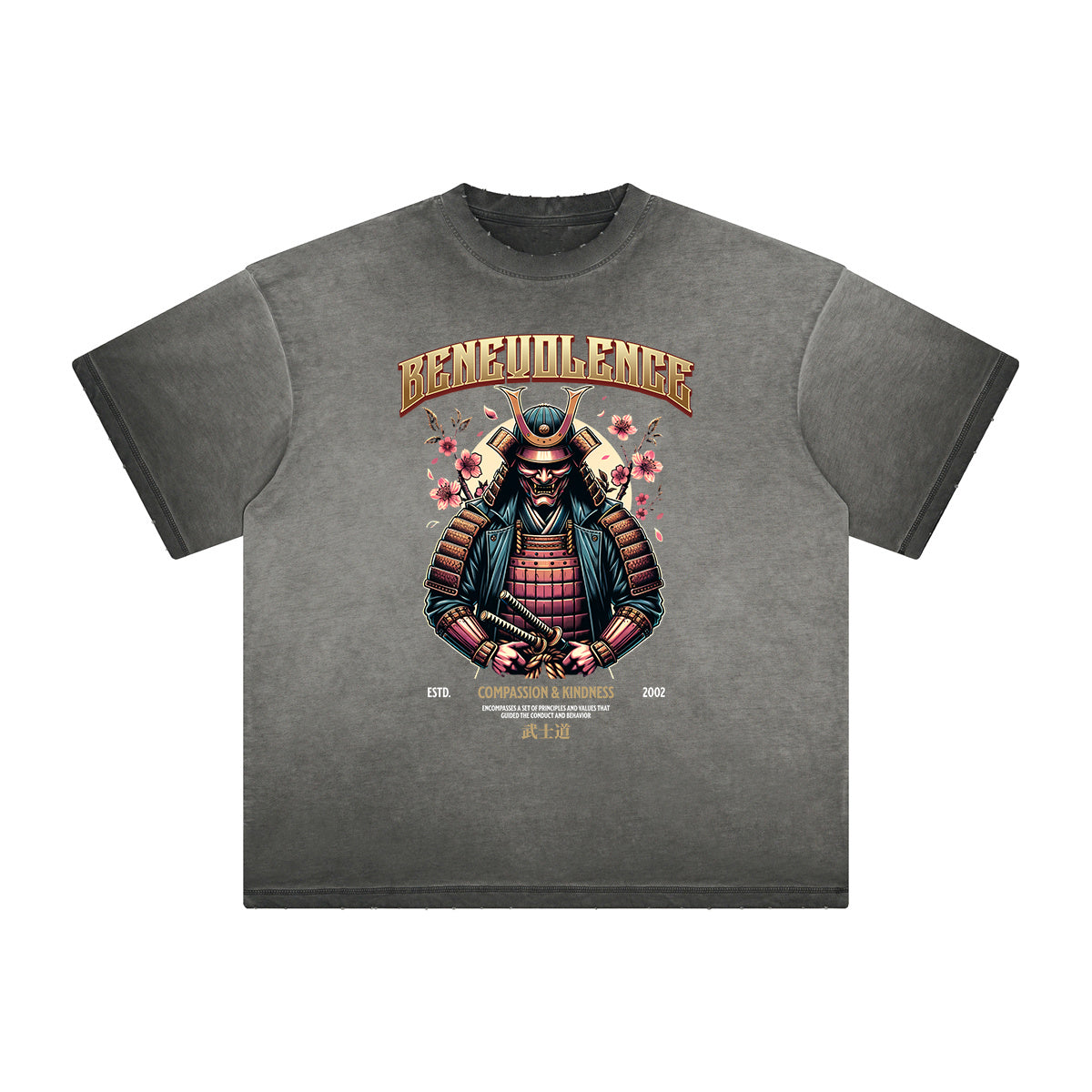 Camiseta con gráfico de flores descoloridas y gruesas