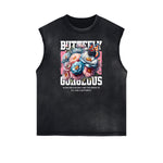 Frayed Edge Blossom Graphic Muscle Tank