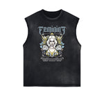 Frayed Edge Blossom Graphic Muscle Tank