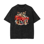 Washed Faded Blossom Pattern Tee