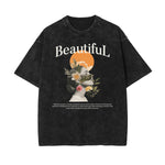 Washed Faded Blossom Pattern Tee