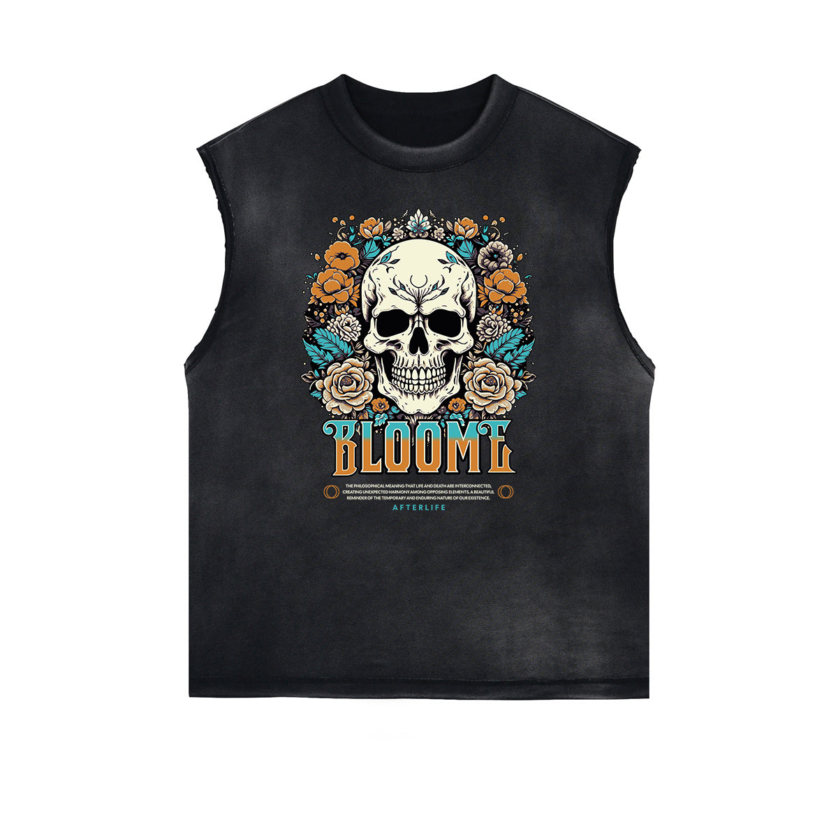 Frayed Edge Blossom Graphic Muscle Tank