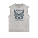 Distressed Sleeveless Blossom Graphic Tee