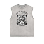 Distressed Sleeveless Blossom Graphic Tee