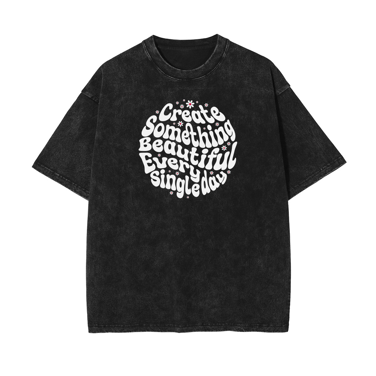 Washed Faded Blossom Pattern Tee