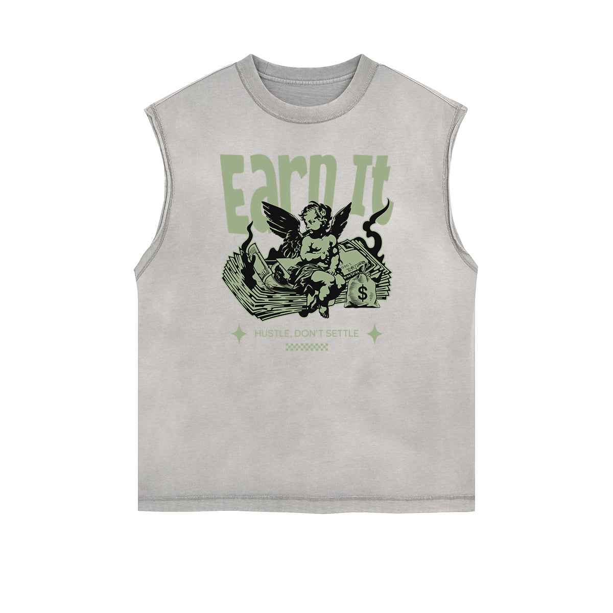 Camiseta sin mangas con estampado artístico abstracto