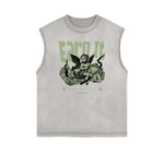 Camiseta sin mangas con estampado artístico abstracto