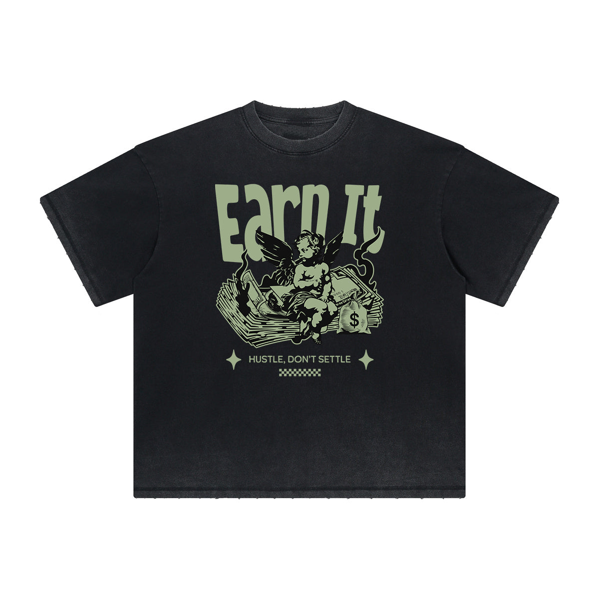 Abstract Artistic Thick Faded Pattern Tee