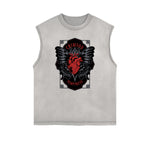 Camiseta sin mangas con estampado artístico abstracto