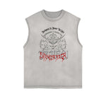 Camiseta sin mangas con estampado artístico abstracto