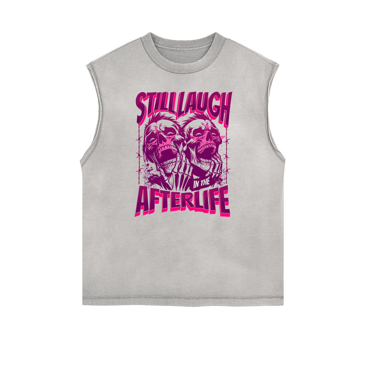 Camiseta sin mangas con estampado artístico abstracto