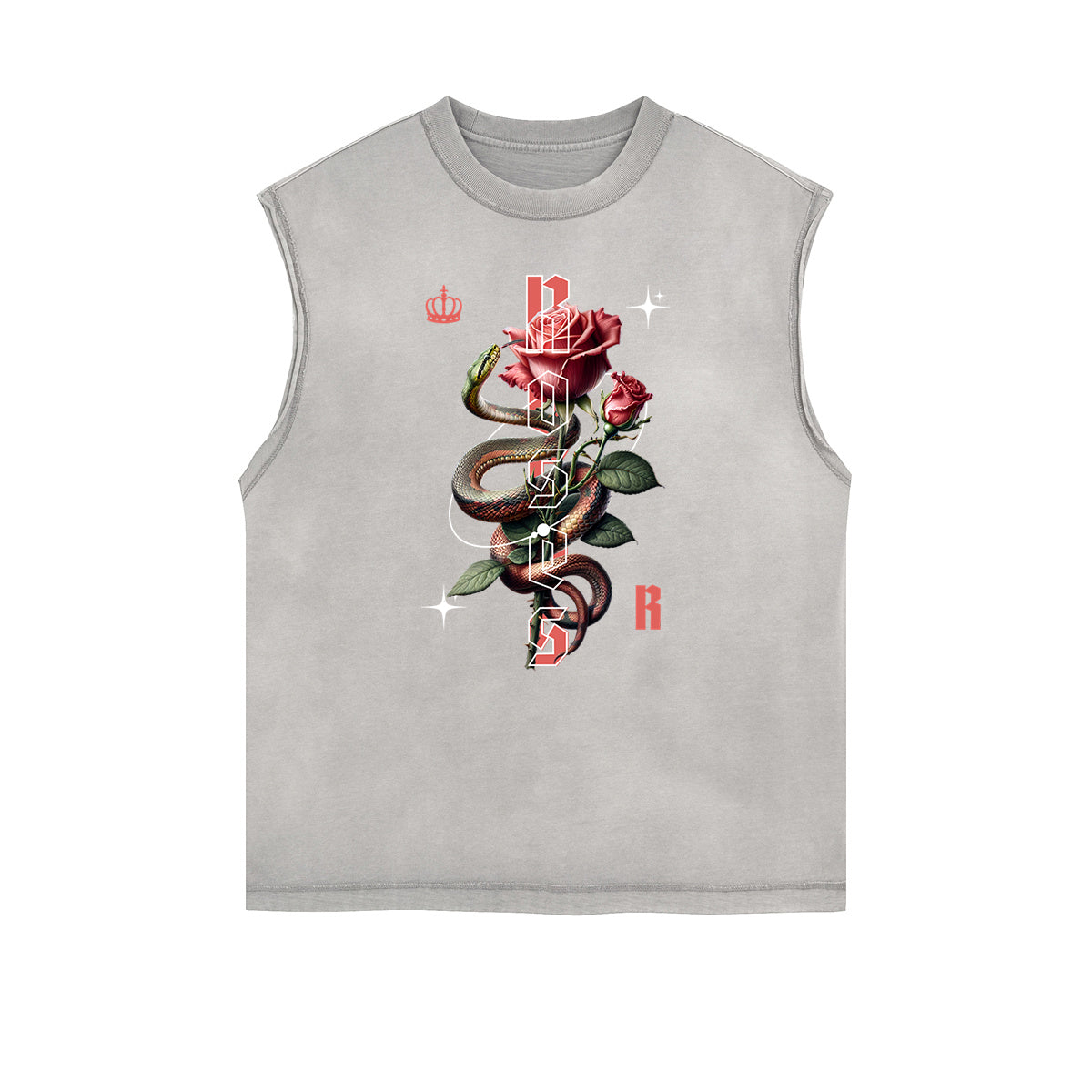 Camiseta sin mangas con estampado artístico abstracto