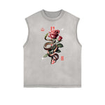 Camiseta sin mangas con estampado artístico abstracto