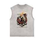 Camiseta sin mangas con estampado artístico abstracto