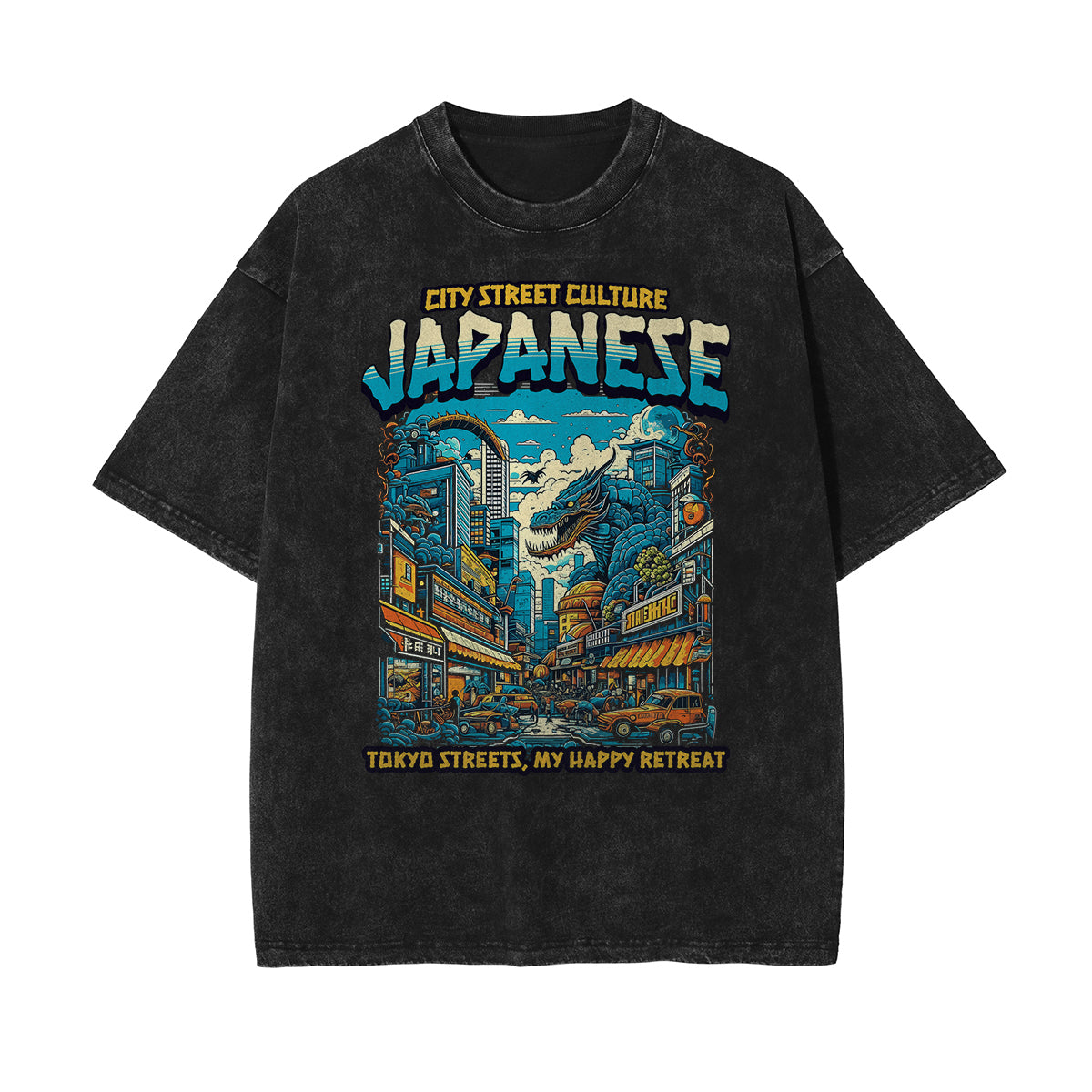Faded Cotton Japanese Ukiyo Graphic Tee