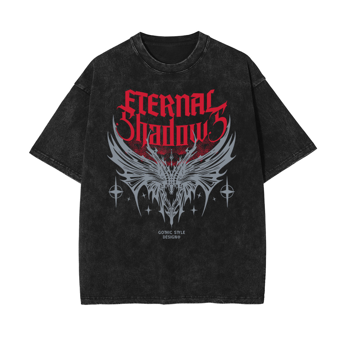 Faded Gothic Style Pattern T Shirt