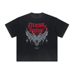 Vintage Frayed Gothic Style Pattern Tee