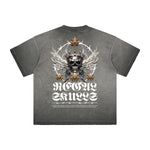 Camiseta gráfica gruesa de estilo gótico descolorido