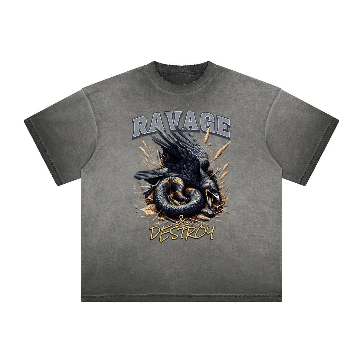 Camiseta gráfica gruesa de estilo gótico descolorido