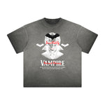 Camiseta gráfica gruesa de estilo gótico descolorido