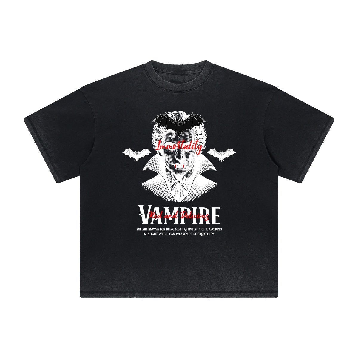 Vintage Frayed Gothic Style Pattern Tee