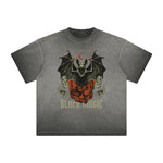 Camiseta gráfica gruesa de estilo gótico descolorido