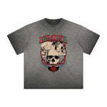 Camiseta gráfica gruesa de estilo gótico descolorido