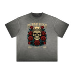 Camiseta gráfica gruesa de estilo gótico descolorido