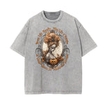 Stone Wash Gothic Style Graphic Tee